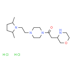 ChemSpider 2D Image | 1-{4-[2-(2,5-Dimethyl-1-pyrrolidinyl)ethyl]-1-piperazinyl}-2-(3-morpholinyl)ethanone dihydrochloride | C18H36Cl2N4O2
