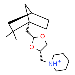ChemSpider 2D Image | 1-{[(2R,4S)-2-{[(1R,4S)-2,2-Dimethylbicyclo[2.2.1]hept-1-yl]methyl}-1,3-dioxolan-4-yl]methyl}piperidinium | C19H34NO2