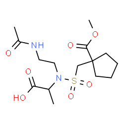 ChemSpider 2D Image | N-(2-Acetamidoethyl)-N-({[1-(methoxycarbonyl)cyclopentyl]methyl}sulfonyl)alanine | C15H26N2O7S