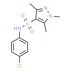 ChemSpider 2D Image | N-(4-Chlorophenyl)-1,3,5-trimethyl-1H-pyrazole-4-sulfonamide | C12H14ClN3O2S