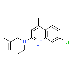ChemSpider 2D Image | 7-Chloro-2-[ethyl(2-methyl-2-propen-1-yl)amino]-4-methylquinolinium | C16H20ClN2