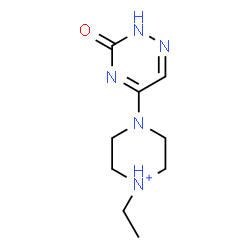 ChemSpider 2D Image | 1-Ethyl-4-(3-oxo-2,3-dihydro-1,2,4-triazin-5-yl)piperazin-1-ium | C9H16N5O