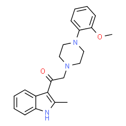ChemSpider 2D Image | 2-[4-(2-Methoxyphenyl)-1-piperazinyl]-1-(2-methyl-1H-indol-3-yl)ethanone | C22H25N3O2