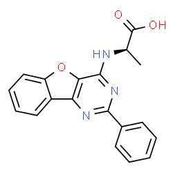 ChemSpider 2D Image | N-(2-Phenyl[1]benzofuro[3,2-d]pyrimidin-4-yl)-D-alanine | C19H15N3O3