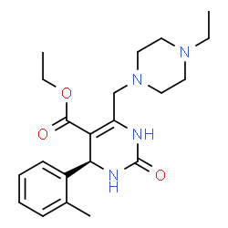 ChemSpider 2D Image | Ethyl (4S)-6-[(4-ethyl-1-piperazinyl)methyl]-4-(2-methylphenyl)-2-oxo-1,2,3,4-tetrahydro-5-pyrimidinecarboxylate | C21H30N4O3
