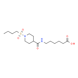 ChemSpider 2D Image | 6-({[1-(Butylsulfonyl)-4-piperidinyl]carbonyl}amino)hexanoic acid | C16H30N2O5S
