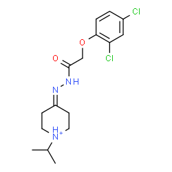 ChemSpider 2D Image | 4-{[(2,4-Dichlorophenoxy)acetyl]hydrazono}-1-isopropylpiperidinium | C16H22Cl2N3O2