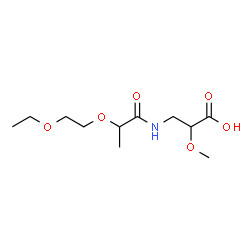 ChemSpider 2D Image | 3-{[2-(2-Ethoxyethoxy)propanoyl]amino}-2-methoxypropanoic acid | C11H21NO6