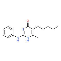 ChemSpider 2D Image | 2-Anilino-6-methyl-5-pentylpyrimidin-4-ol | C16H21N3O