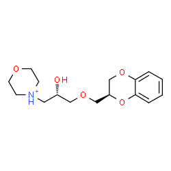 ChemSpider 2D Image | 4-{(2S)-3-[(2S)-2,3-Dihydro-1,4-benzodioxin-2-ylmethoxy]-2-hydroxypropyl}morpholin-4-ium | C16H24NO5