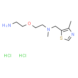 ChemSpider 2D Image | 2-(2-Aminoethoxy)-N-methyl-N-[(4-methyl-1,3-thiazol-5-yl)methyl]ethanamine dihydrochloride | C10H21Cl2N3OS