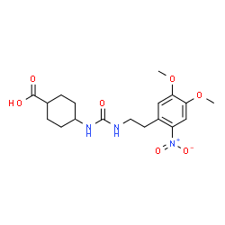 ChemSpider 2D Image | 4-({[2-(4,5-Dimethoxy-2-nitrophenyl)ethyl]carbamoyl}amino)cyclohexanecarboxylic acid | C18H25N3O7
