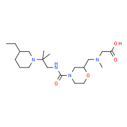 ChemSpider 2D Image | N-[(4-{[2-(3-Ethyl-1-piperidinyl)-2-methylpropyl]carbamoyl}-2-morpholinyl)methyl]-N-methylglycine | C20H38N4O4