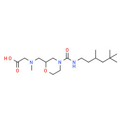 ChemSpider 2D Image | N-Methyl-N-({4-[(3,5,5-trimethylhexyl)carbamoyl]-2-morpholinyl}methyl)glycine | C18H35N3O4