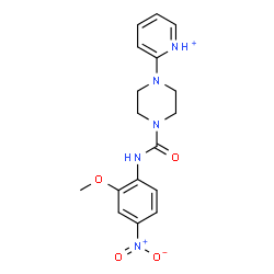 ChemSpider 2D Image | 2-{4-[(2-Methoxy-4-nitrophenyl)carbamoyl]-1-piperazinyl}pyridinium | C17H20N5O4