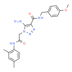 ChemSpider 2D Image | 5-Amino-1-{2-[(2,4-dimethylphenyl)amino]-2-oxoethyl}-N-(4-methoxybenzyl)-1H-1,2,3-triazole-4-carboxamide | C21H24N6O3
