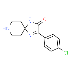 ChemSpider 2D Image | 3-(4-Chlorophenyl)-1,4,8-triazaspiro[4.5]dec-3-en-2-one | C13H14ClN3O