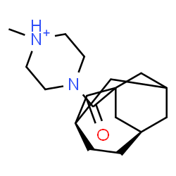 ChemSpider 2D Image | 1-Methyl-4-[(3R,6R)-tricyclo[4.3.1.1~3,8~]undec-1-ylcarbonyl]piperazin-1-ium | C17H29N2O