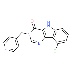 ChemSpider 2D Image | 9-Chloro-3-(4-pyridinylmethyl)-3,5-dihydro-4H-pyrimido[5,4-b]indol-4-one | C16H11ClN4O