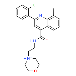 ChemSpider 2D Image | 4-[2-({[2-(2-Chlorophenyl)-8-methyl-4-quinolinyl]carbonyl}amino)ethyl]morpholin-4-ium | C23H25ClN3O2