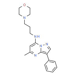 ChemSpider 2D Image | 5-Methyl-N-[3-(4-morpholinyl)propyl]-3-phenylpyrazolo[1,5-a]pyrimidin-7-amine | C20H25N5O