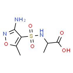 ChemSpider 2D Image | N-[(3-Amino-5-methyl-1,2-oxazol-4-yl)sulfonyl]alanine | C7H11N3O5S