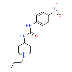 ChemSpider 2D Image | 4-{[(4-Nitrophenyl)carbamoyl]amino}-1-propylpiperidinium | C15H23N4O3