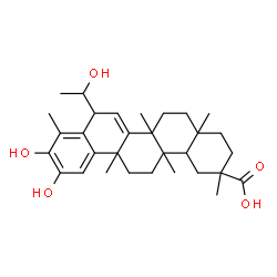 ChemSpider 2D Image | 10,11-Dihydroxy-8-(1-hydroxyethyl)-2,4a,6a,9,12b,14a-hexamethyl-1,2,3,4,4a,5,6,6a,8,12b,13,14,14a,14b-tetradecahydro-2-picenecarboxylic acid | C31H44O5