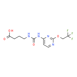 ChemSpider 2D Image | 4-({[2-(2,2,2-Trifluoroethoxy)-4-pyrimidinyl]carbamoyl}amino)butanoic acid | C11H13F3N4O4