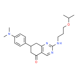 ChemSpider 2D Image | 7-(4-(dimethylamino)phenyl)-2-(3-isopropoxypropylamino)-7,8-dihydroquinazolin-5(6H)-one | C22H30N4O2