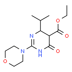 ChemSpider 2D Image | Ethyl 4-isopropyl-2-(4-morpholinyl)-6-oxo-1,4,5,6-tetrahydro-5-pyrimidinecarboxylate | C14H23N3O4