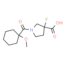 ChemSpider 2D Image | 3-Fluoro-1-[(1-methoxycyclohexyl)carbonyl]-3-pyrrolidinecarboxylic acid | C13H20FNO4