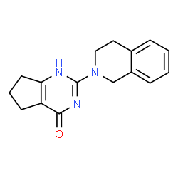 ChemSpider 2D Image | 2-(3,4-Dihydro-2(1H)-isoquinolinyl)-1,5,6,7-tetrahydro-4H-cyclopenta[d]pyrimidin-4-one | C16H17N3O