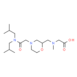ChemSpider 2D Image | N-({4-[2-(Diisobutylamino)-2-oxoethyl]-2-morpholinyl}methyl)-N-methylglycine | C18H35N3O4