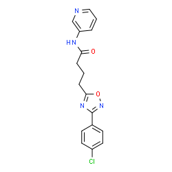 ChemSpider 2D Image | 4-[3-(4-Chlorophenyl)-1,2,4-oxadiazol-5-yl]-N-(3-pyridinyl)butanamide | C17H15ClN4O2