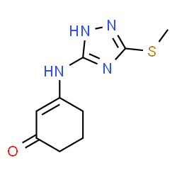 ChemSpider 2D Image | 3-{[3-(Methylsulfanyl)-1H-1,2,4-triazol-5-yl]amino}-2-cyclohexen-1-one | C9H12N4OS