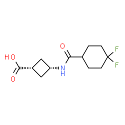 ChemSpider 2D Image | cis-3-{[(4,4-Difluorocyclohexyl)carbonyl]amino}cyclobutanecarboxylic acid | C12H17F2NO3
