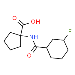ChemSpider 2D Image | 1-{[(3-Fluorocyclohexyl)carbonyl]amino}cyclopentanecarboxylic acid | C13H20FNO3