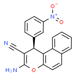 ChemSpider 2D Image | (1S)-3-Amino-1-(3-nitrophenyl)-1H-benzo[f]chromene-2-carbonitrile | C20H13N3O3