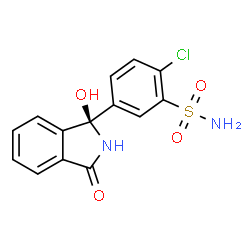 ChemSpider 2D Image | 2-Chloro-5-[(1R)-1-hydroxy-3-oxo-2,3-dihydro-1H-isoindol-1-yl]benzenesulfonamide | C14H11ClN2O4S