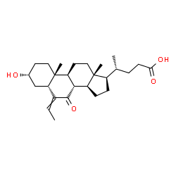 ChemSpider 2D Image | (3alpha,5beta)-6-Ethylidene-3-hydroxy-7-oxocholan-24-oic acid | C26H40O4