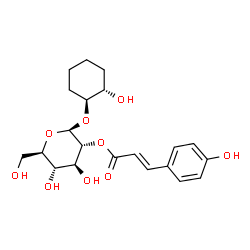 ChemSpider 2D Image | (1S,2S)-2-Hydroxycyclohexyl 2-O-[(2E)-3-(4-hydroxyphenyl)-2-propenoyl]-beta-D-glucopyranoside | C21H28O9