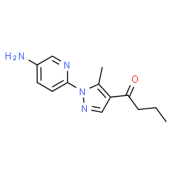 ChemSpider 2D Image | 1-[1-(5-Amino-2-pyridinyl)-5-methyl-1H-pyrazol-4-yl]-1-butanone | C13H16N4O