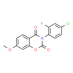 ChemSpider 2D Image | 3-(4-Chloro-2-fluorophenyl)-7-methoxy-2H-1,3-benzoxazine-2,4(3H)-dione | C15H9ClFNO4