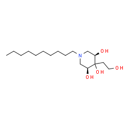 ChemSpider 2D Image | (3R,5S)-1-Decyl-4-(2-hydroxyethyl)-3,4,5-piperidinetriol | C17H35NO4