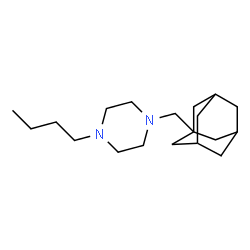 ChemSpider 2D Image | 1-(Adamantan-1-ylmethyl)-4-butylpiperazine | C19H34N2