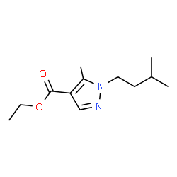 ChemSpider 2D Image | Ethyl 5-iodo-1-(3-methylbutyl)-1H-pyrazole-4-carboxylate | C11H17IN2O2