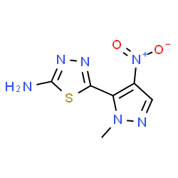 ChemSpider 2D Image | 5-(2-methyl-4-nitropyrazol-3-yl)-1,3,4-thiadiazol-2-amine | C6H6N6O2S