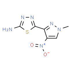 ChemSpider 2D Image | 5-(1-methyl-4-nitropyrazol-3-yl)-1,3,4-thiadiazol-2-amine | C6H6N6O2S