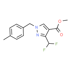 ChemSpider 2D Image | Methyl 3-(difluoromethyl)-1-(4-methylbenzyl)-1H-pyrazole-4-carboxylate | C14H14F2N2O2